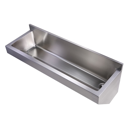 Whitehaus Brushed SS Commercial Sgl Bowl Wall Mount Utility Sink, Brushed SS WHNC4513L